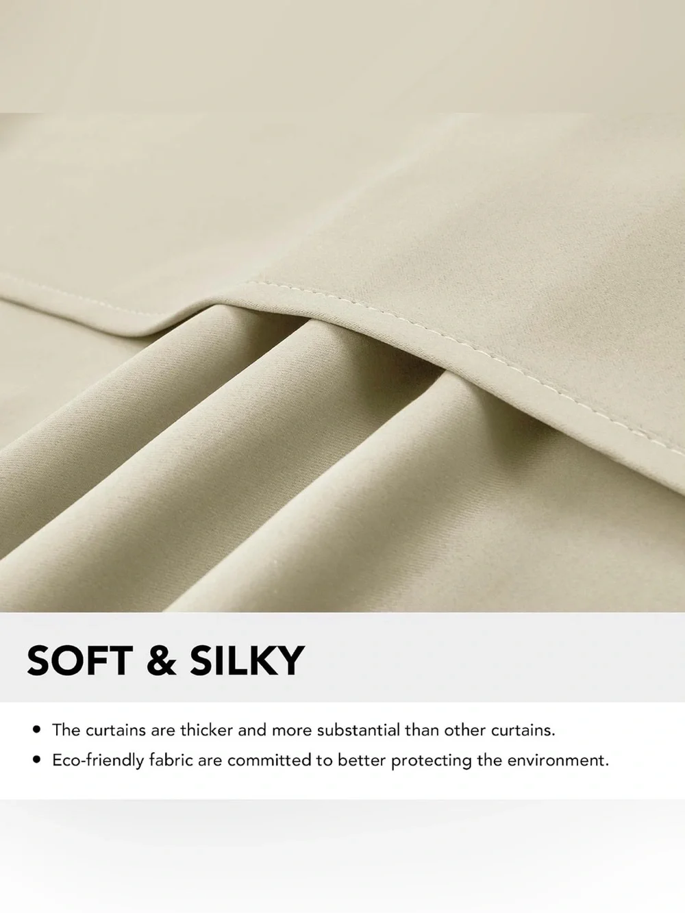 Deconovo Blackout Curtains in Beige with Grommets Two Panels